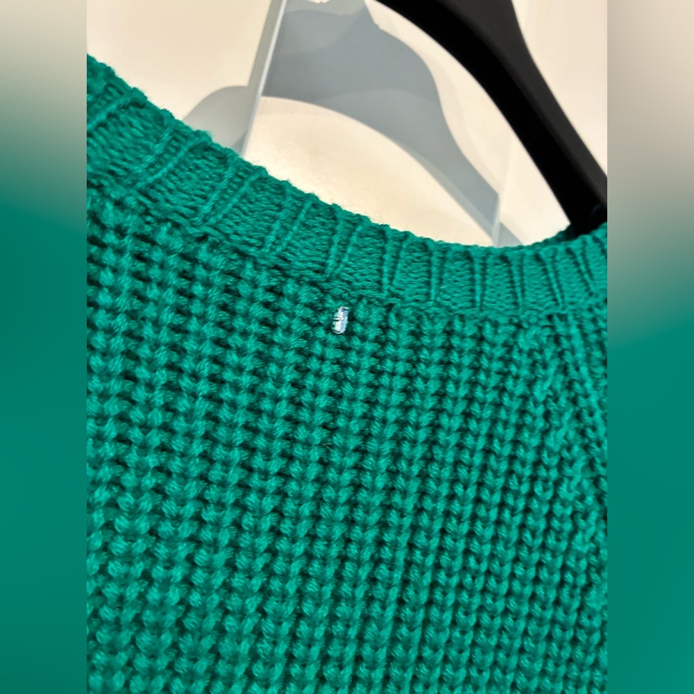 Sportmax Code M 🎄 Emerald Green Rabbit Fur Panel Sweater - Picture 5 of 6